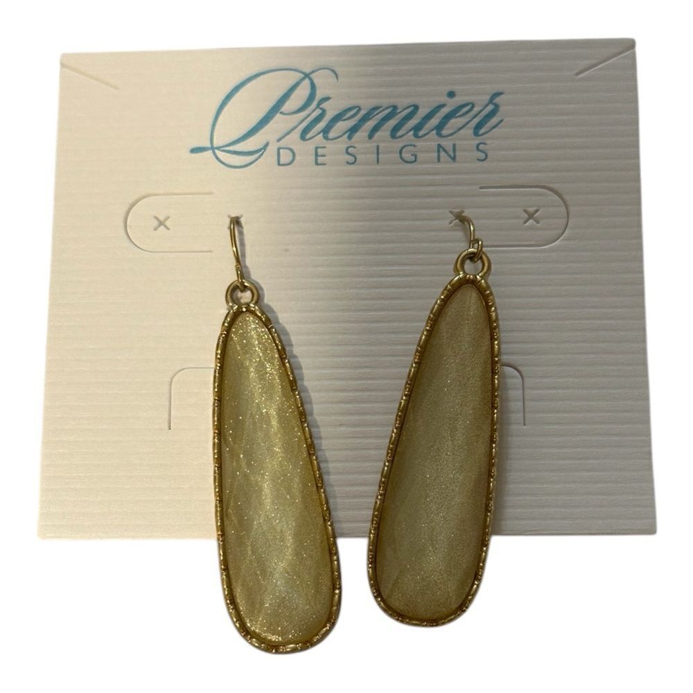 Premier Designs gold tone earrings NWOT